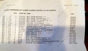 aileron conversion parts list